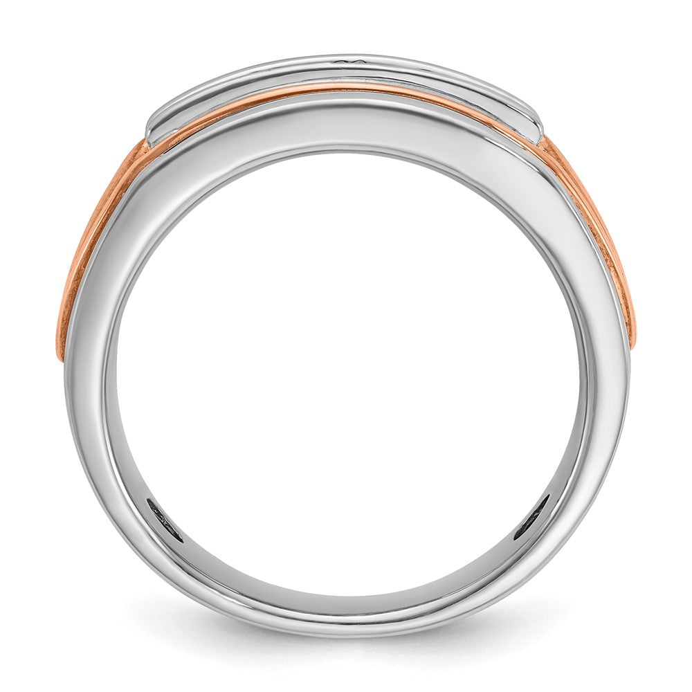 14K Weiß-/Roségold Bicolor Herren-Diamantring, vollständig besetzt, 0,5 ct