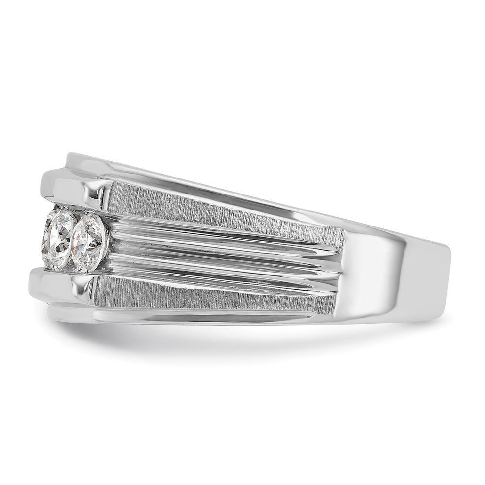 14K Weißgold Herren-Diamantring mit 1K, komplett besetzt