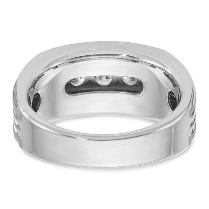 14K Weißgold Herren-Diamantring mit 1K, komplett besetzt