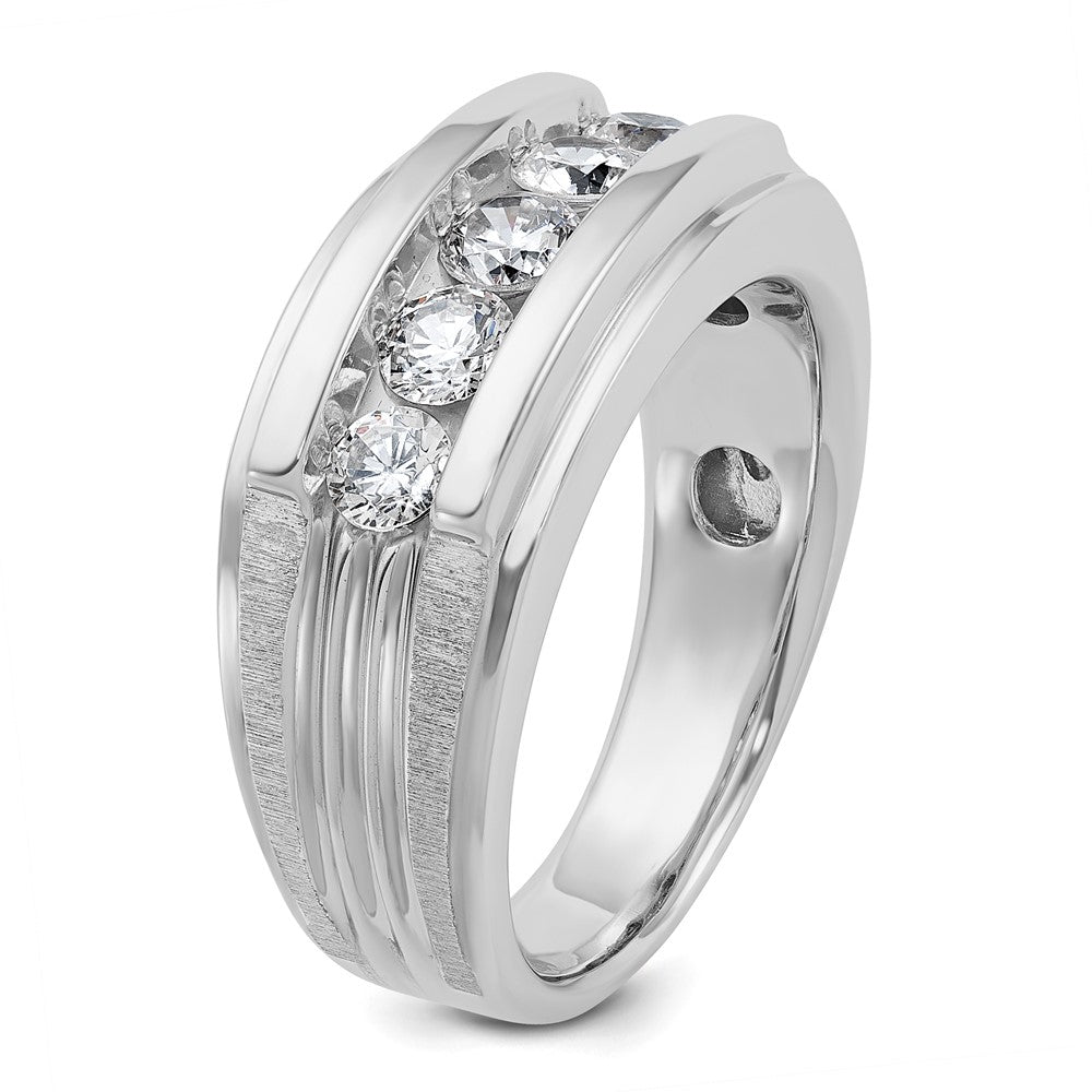 14K Weißgold Herren-Diamantring mit 1K, komplett besetzt
