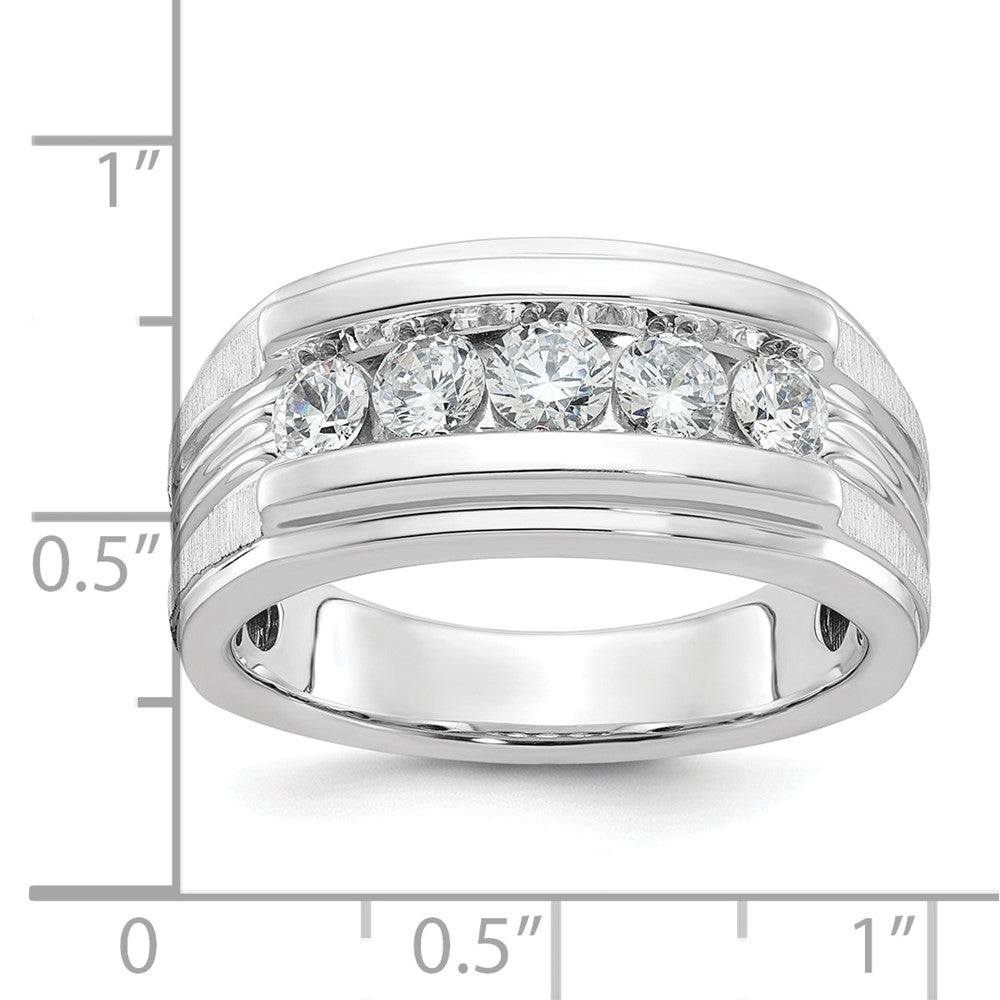 14K Weißgold Herren-Diamantring mit 1K, komplett besetzt