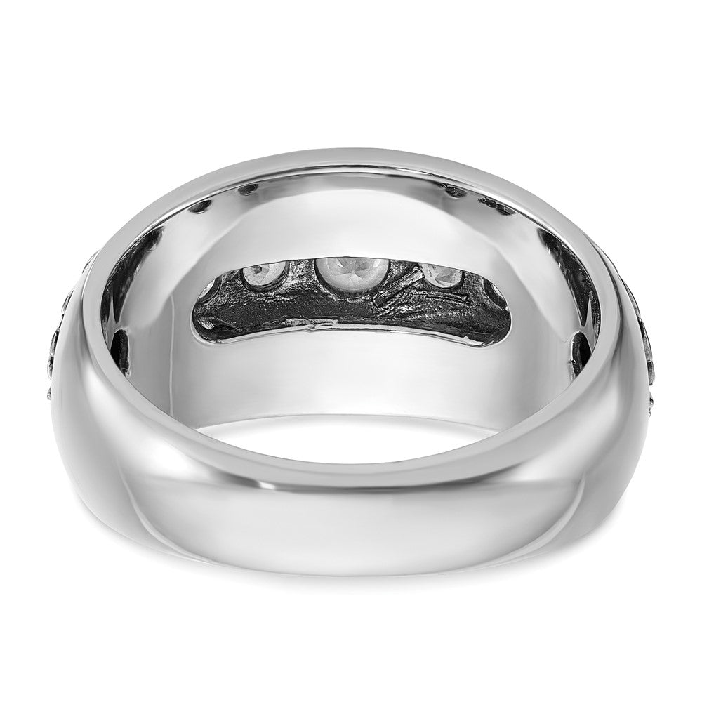 14K Weißgold Ibgoodman mit Schwarz Rhodium Herren Poliert und Strukturiert 5-stone 1/2 Karat Aa Qualität Diamant Ring