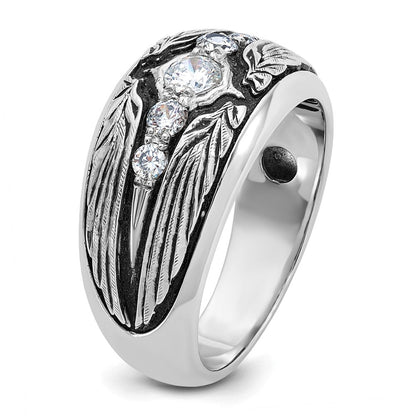 14K Weißgold Ibgoodman mit Schwarz Rhodium Herren Poliert und Strukturiert 5-stone 1/2 Karat Aa Qualität Diamant Ring