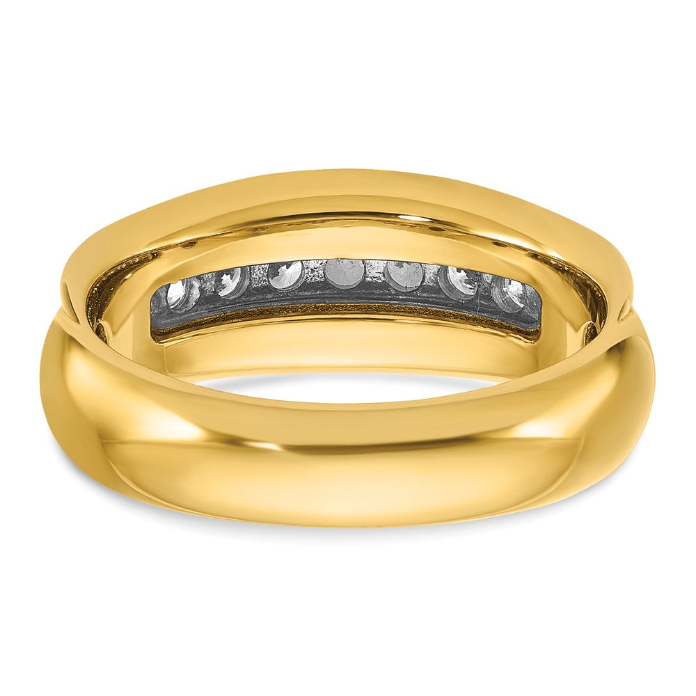 10K Bicolor Ibgoodman Herren Poliert und Gerillt Zargenfassung Set 7-stone 1/2 Karat A Qualität Diamant Ring