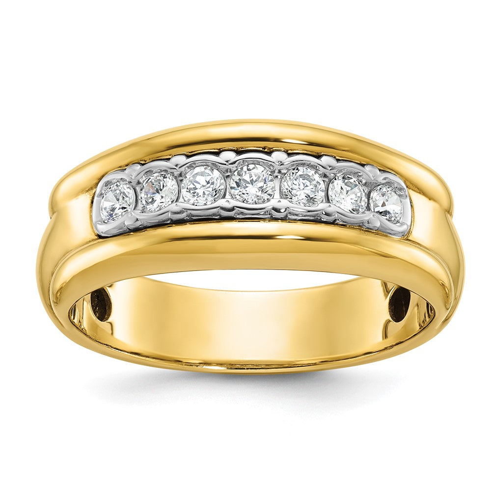 14K Zweifarbiges Gold Herren-Diamantring mit 0,5 ct