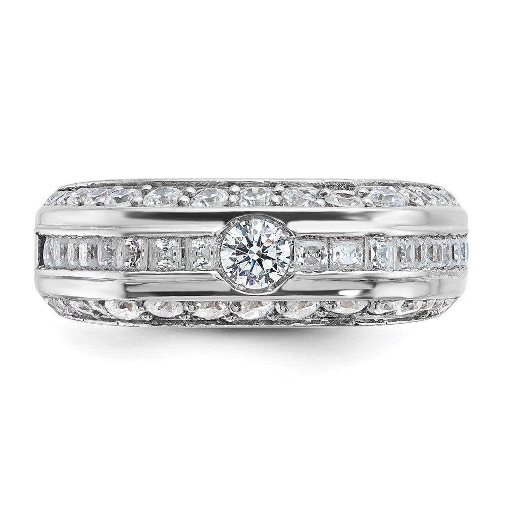 14K Weißgold Herren-Diamantring mit 1,8K, komplett