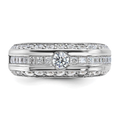 14K Weißgold Herren-Diamantring mit 1,8K, komplett