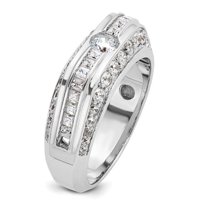 14K Weißgold Herren-Diamantring mit 1,8K, komplett