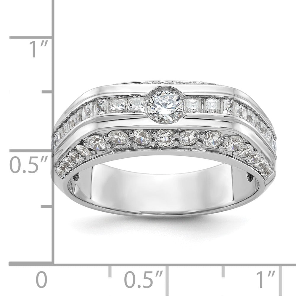 14K Weißgold Herren-Diamantring mit 1,8K, komplett