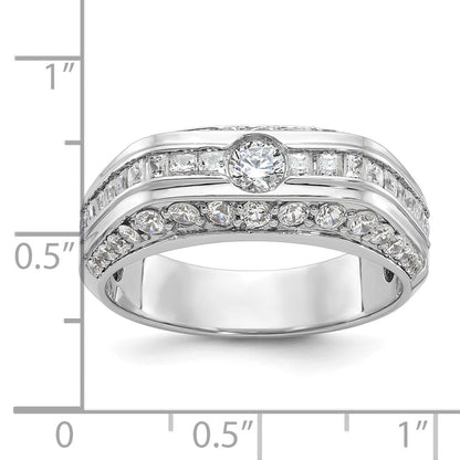 14K Weißgold Herren-Diamantring mit 1,8K, komplett