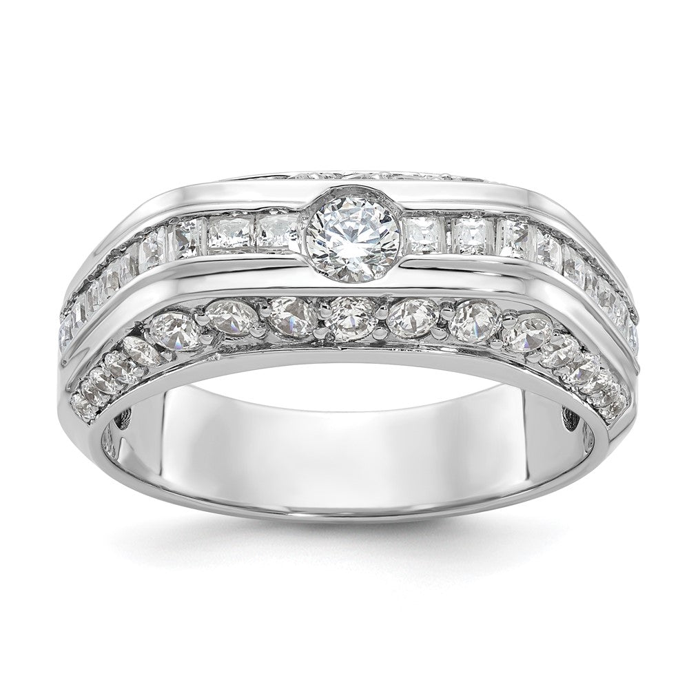 14K Weißgold Herren-Diamantring mit 1,8K, komplett
