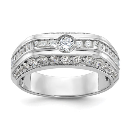 14K Weißgold Herren-Diamantring mit 1,8K, komplett