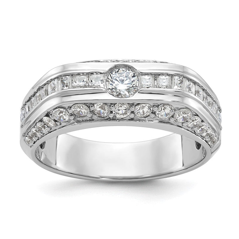 14K Weißgold Herren-Diamantring mit 1,8K, komplett