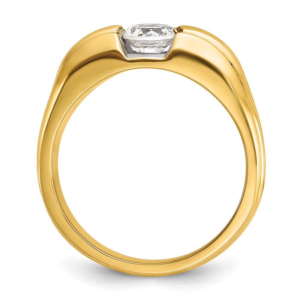 14K Gelbgold Herren-Diamant-Ring mit 0,33K, teilgefasst