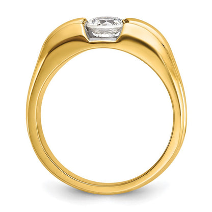14K Gelbgold Herren-Diamant-Ring mit 0,33K, teilgefasst