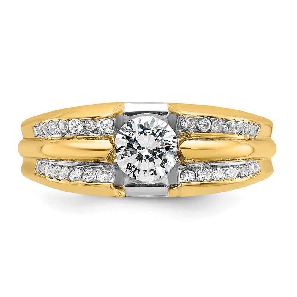 14K Gelbgold Herren-Diamant-Ring mit 0,33K, teilgefasst