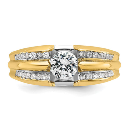 14K Gelbgold Herren-Diamant-Ring mit 0,33K, teilgefasst