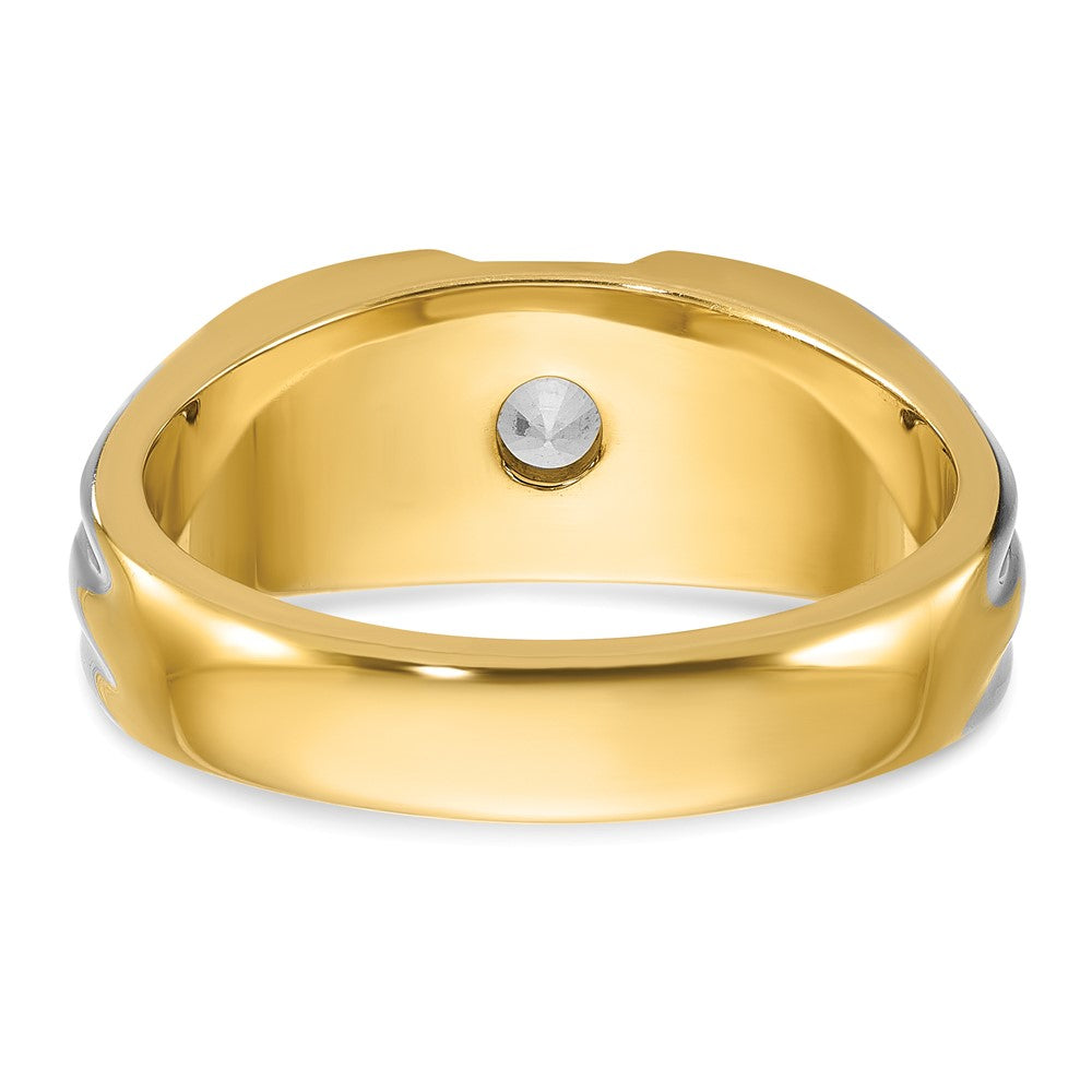 14K Gelbgold Herren-Diamant-Ring mit 0,33K, teilgefasst