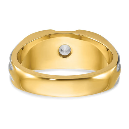 14K Gelbgold Herren-Diamant-Ring mit 0,33K, teilgefasst