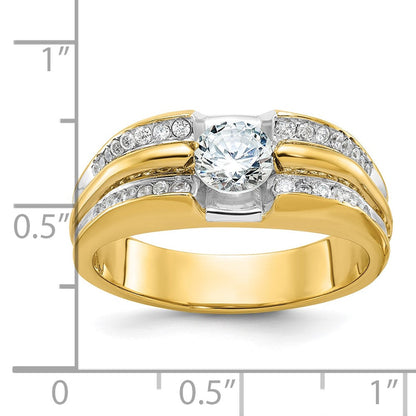 14K Gelbgold Herren-Diamant-Ring mit 0,33K, teilgefasst
