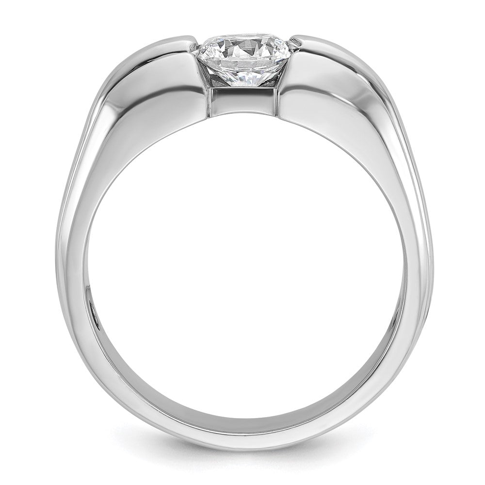 14K Weißgold Ring mit 1 ct. Laborgezüchteten Diamanten VS/SI+ G+, komplett, für Herren