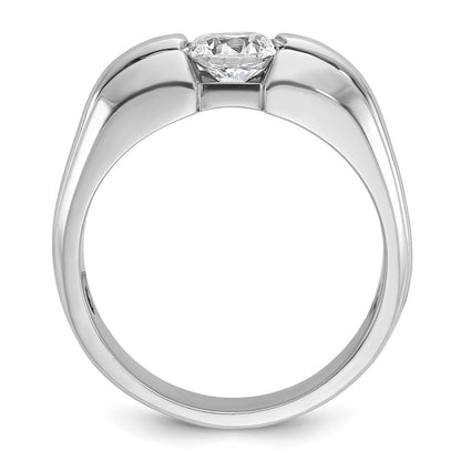 14K Weißgold Ring mit 1 ct. Laborgezüchteten Diamanten VS/SI+ G+, komplett, für Herren