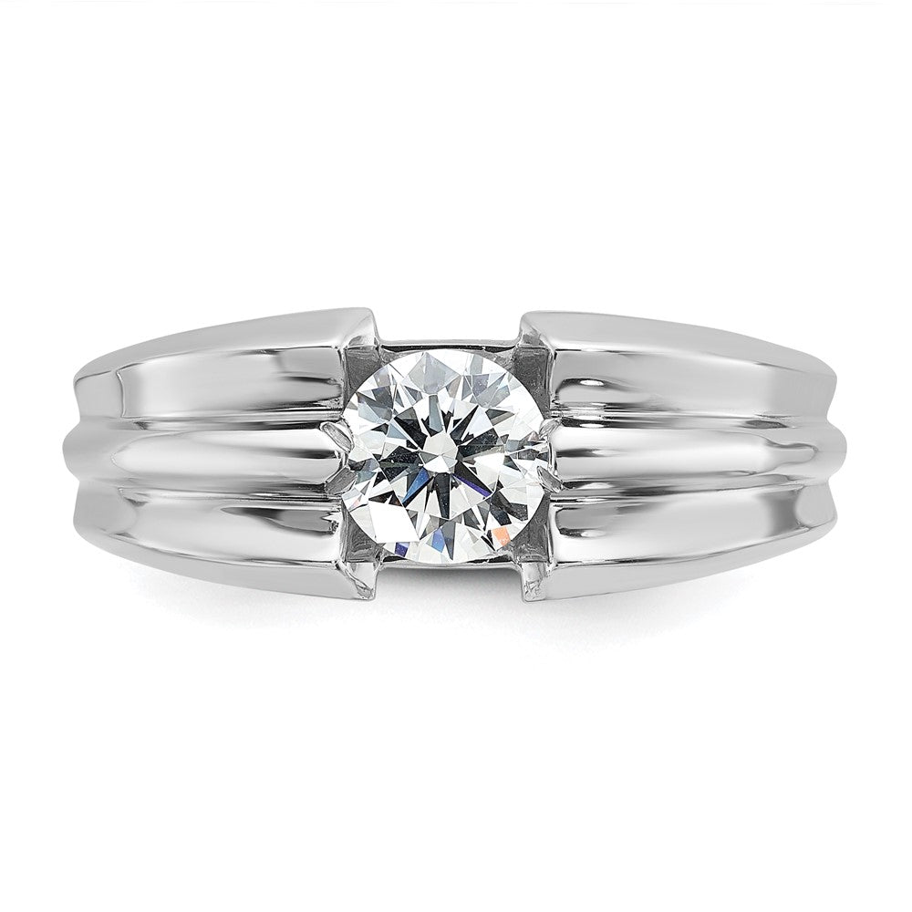 14K Weißgold Ring mit 1 ct. Laborgezüchteten Diamanten VS/SI+ G+, komplett, für Herren