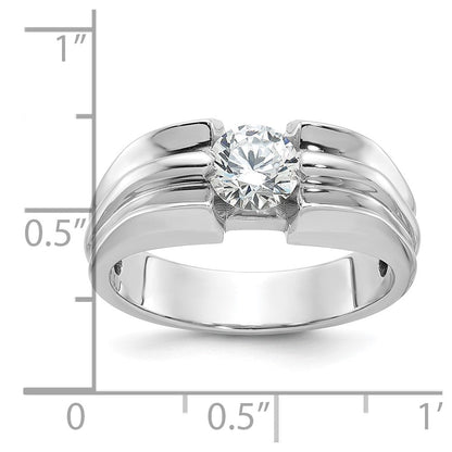 14K Weißgold Ring mit 1 ct. Laborgezüchteten Diamanten VS/SI+ G+, komplett, für Herren