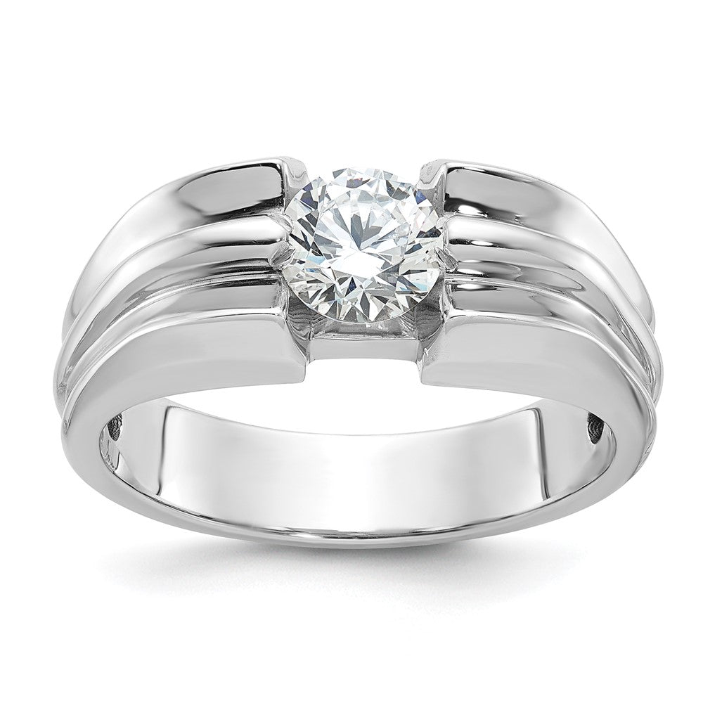 14K Weißgold Ring mit 1 ct. Laborgezüchteten Diamanten VS/SI+ G+, komplett, für Herren