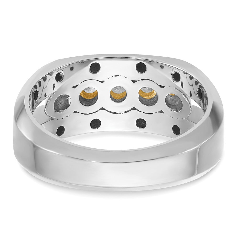 14K Bicolor Gold Herren-Ring mit 0,5K Diamanten, komplett besetzt