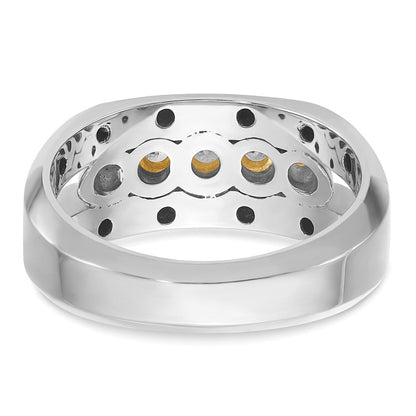 14K Bicolor Gold Herren-Ring mit 0,5K Diamanten, komplett besetzt