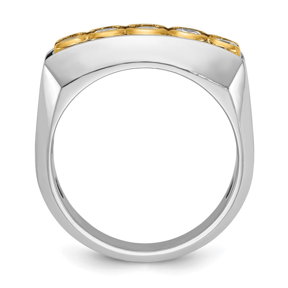 14K Bicolor Gold Herren-Diamantring, 1 ct