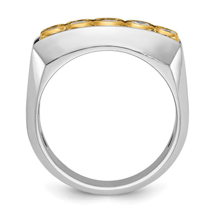 14K Bicolor Gold Herren-Diamantring, 1 ct