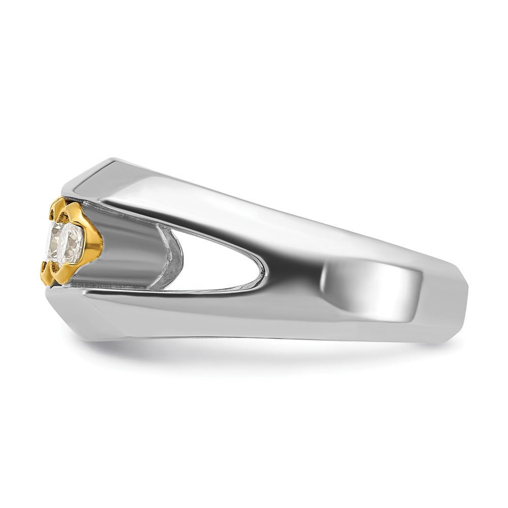 14K Bicolor Gold Herren-Diamantring, 1 ct