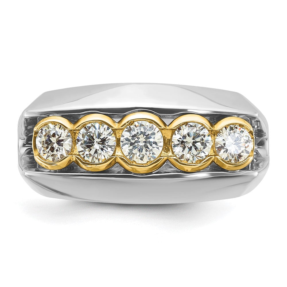 14K Bicolor Gold Herren-Diamantring, 1 ct