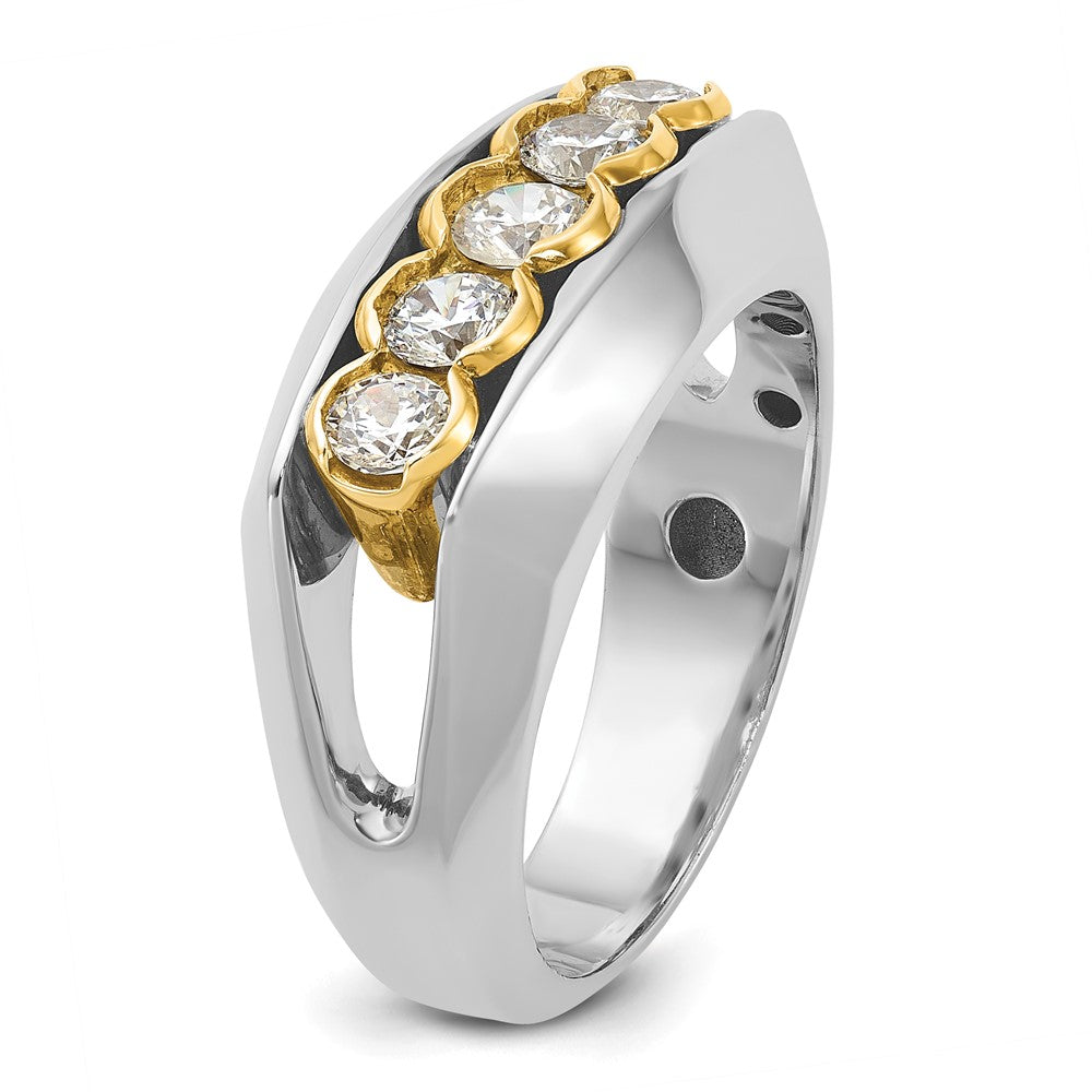14K Bicolor Gold Herren-Diamantring, 1 ct