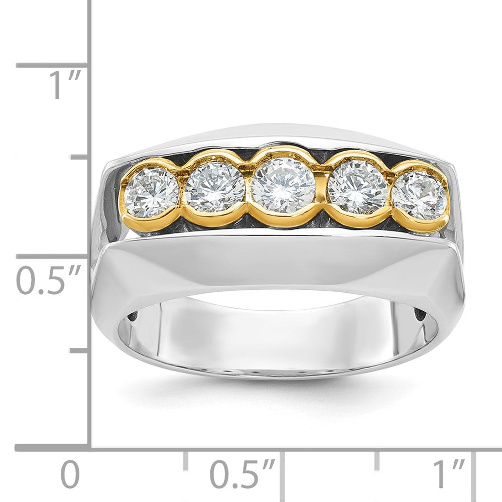 14K Bicolor Gold Herren-Diamantring, 1 ct