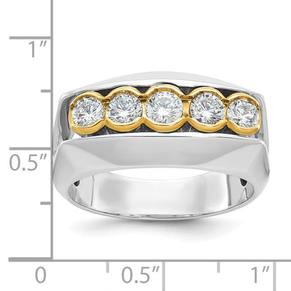 14K Bicolor Gold Herren-Diamantring, 1 ct