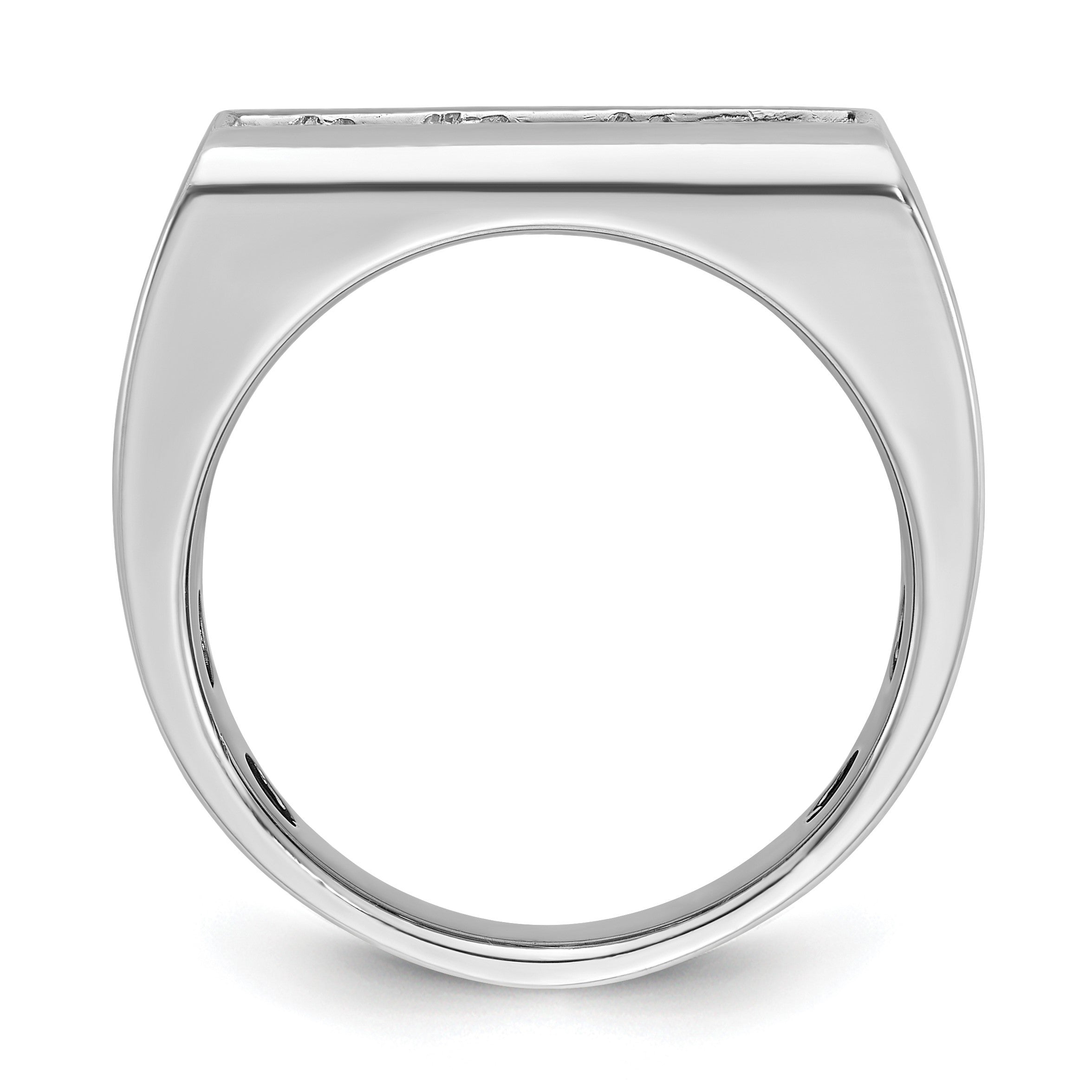 14K Gelbgold Herren-Ring mit quadratischer Oberseite und 1K Diamant, komplett besetzt