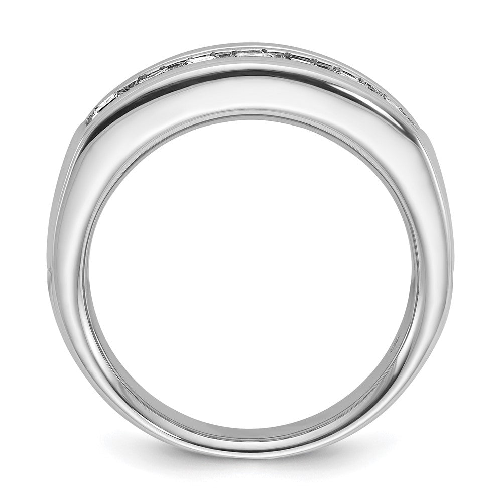 14K Weißgold Herren Ring mit 1K quadratischem Diamant, komplett besetzt