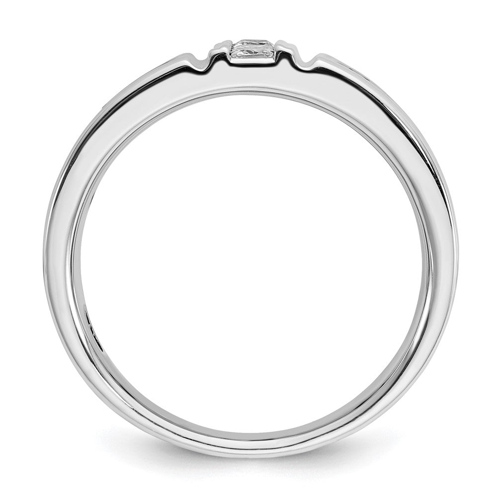 14K Weißgold Herren-Ring mit schwarzen und weißen Diamanten, 1K