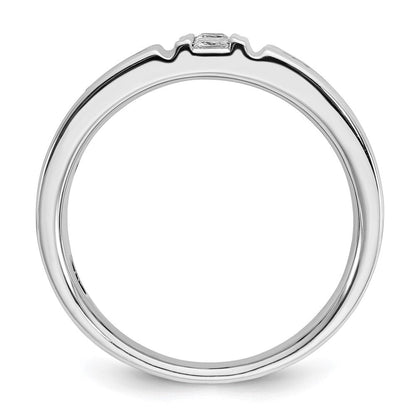 14K Weißgold Herren-Ring mit schwarzen und weißen Diamanten, 1K