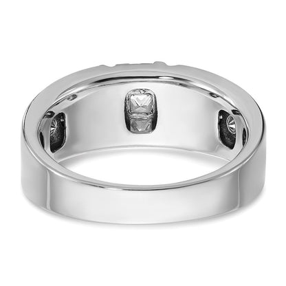 14K Weißgold Herren-Ring mit schwarzen und weißen Diamanten, 1K