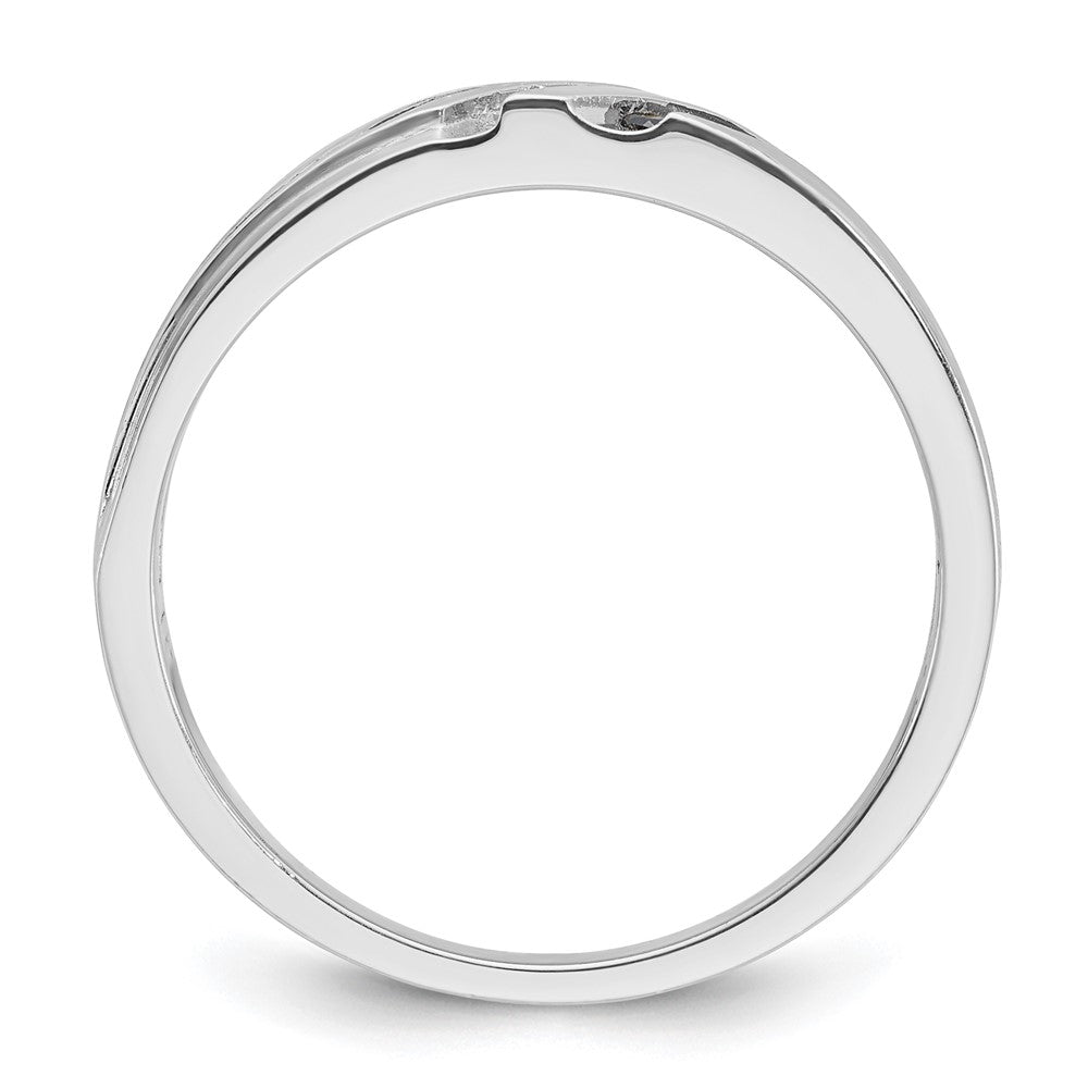 14K Weißgold mit Schwarzrhodinierung Herren Ring, satiniert, mit 0,125 Karat schwarzen und weißen Diamanten, komplett besetzt