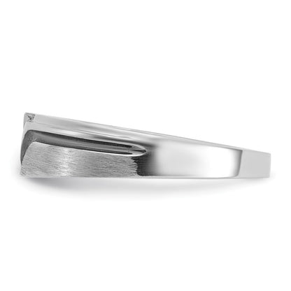 14K Weißgold Herrenring mit 0,125 ct. im Labor gezüchteten Diamanten VS/SI+ G+ und 0,125 ct. schwarzen, natürlichen Diamanten, poliert, satiniert und gerillt