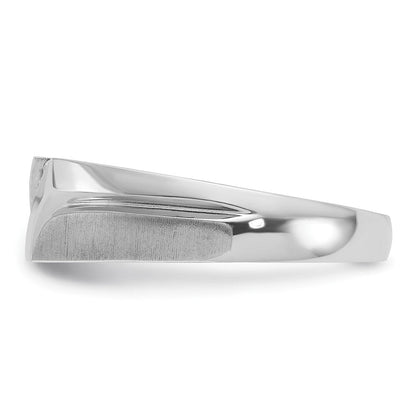 14K Weißgold Herrenring, poliert und satiniert, mit 0,05 ct. Diamant, komplett