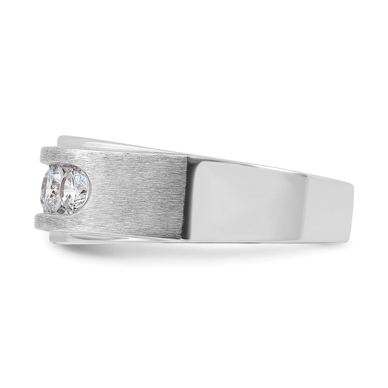 Ibgoodman 14K Weißgold 1 Karat Im Labor Gezüchtet Diamant Vs+ F+ Komplett Poliert und Gebürstet Five Stein Herren Ehering Ring