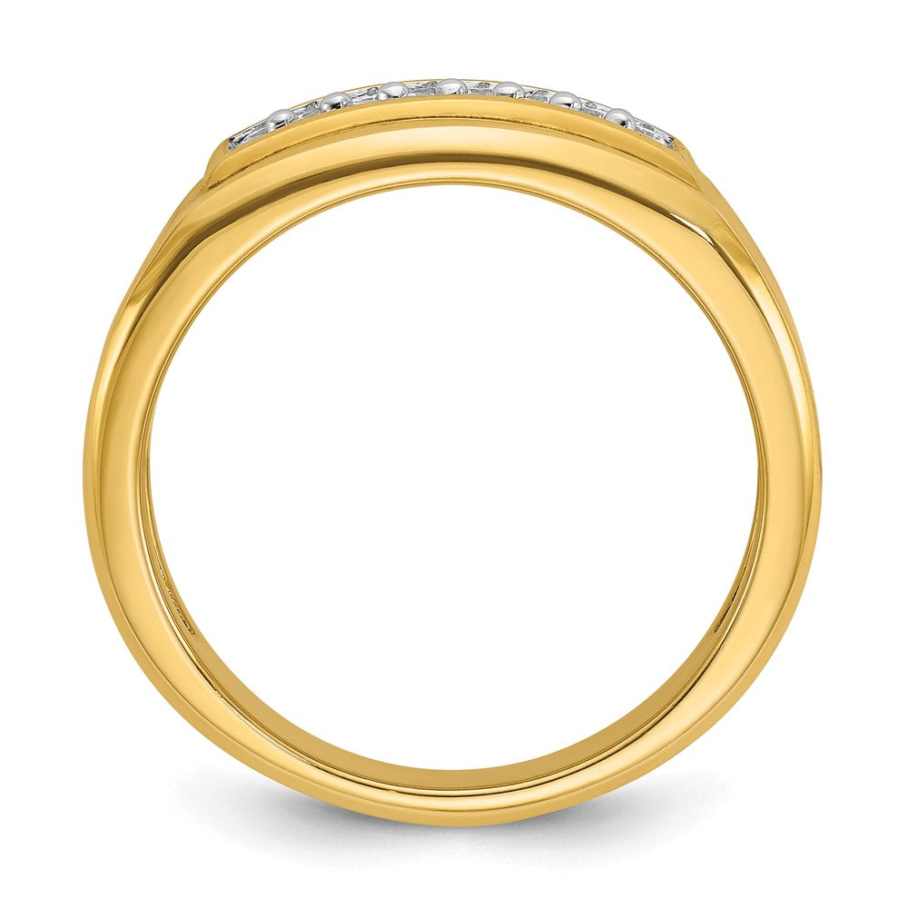 14K Gelbgold Herren-Diamantring, 0,33K, komplett