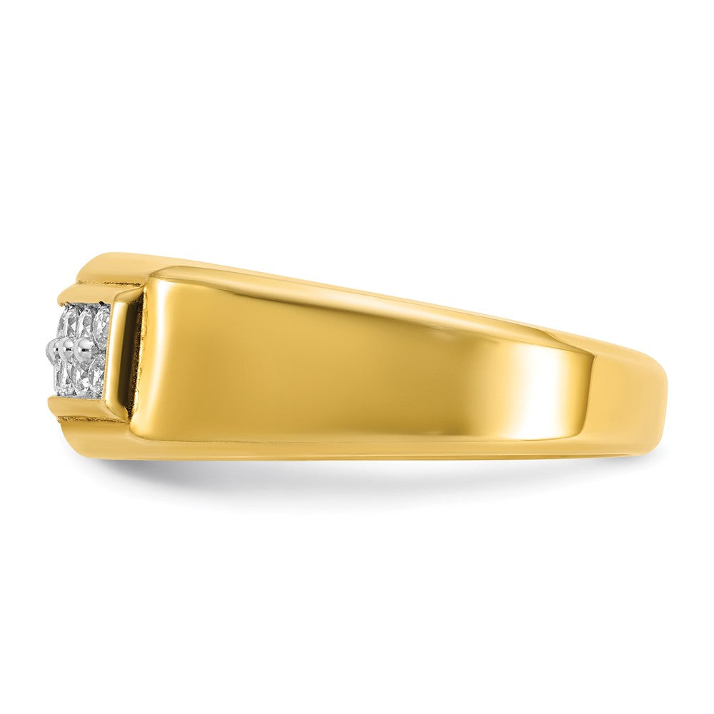 14K Gelbgold Herren-Diamantring, 0,33K, komplett