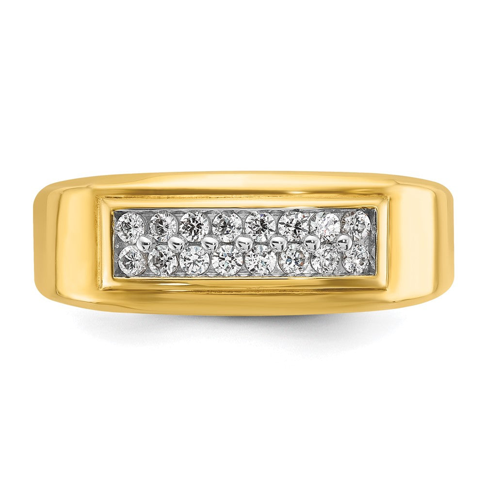 14K Gelbgold Herren-Diamantring, 0,33K, komplett